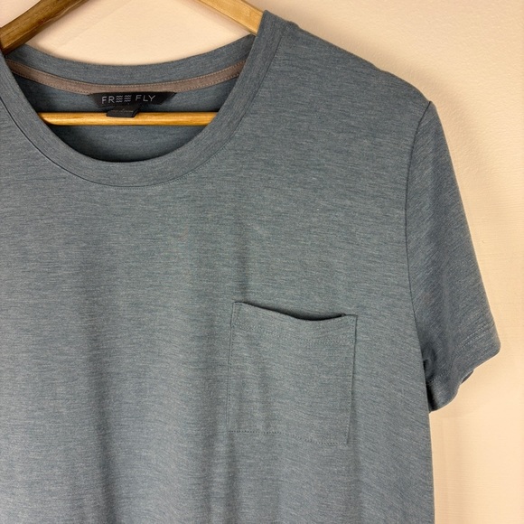 Free Fly Short Sleeve Blue Bamboo Pocket T-Shirt Dress - Picture 5 of 7